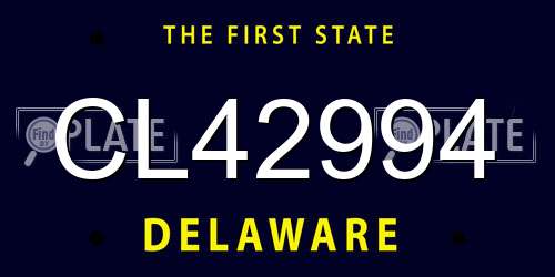 CL42994 Delaware License Plate