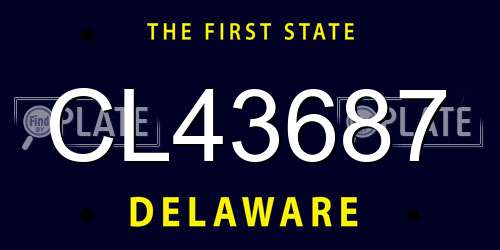 CL43687 Delaware License Plate