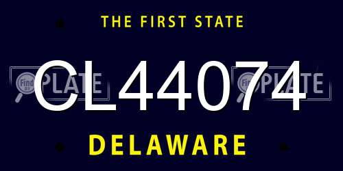 CL44074 Delaware License Plate