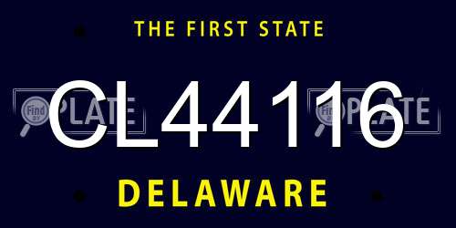 CL44116 Delaware License Plate