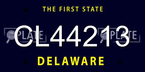 CL44213 Delaware License Plate