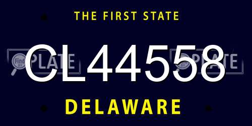 CL44558 Delaware License Plate