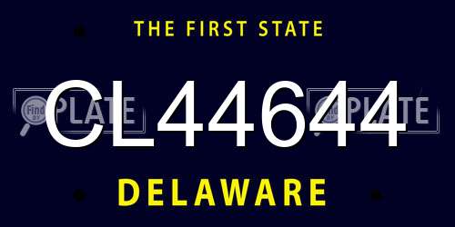CL44644 Delaware License Plate