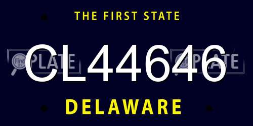 CL44646 Delaware License Plate