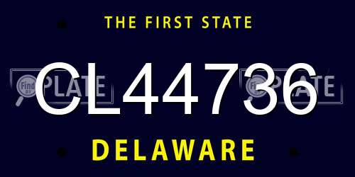 CL44736 Delaware License Plate