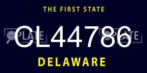 CL44786 Delaware License Plate