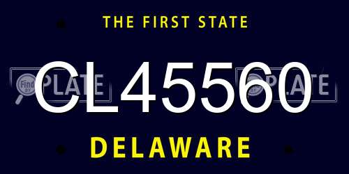 CL45560 Delaware License Plate