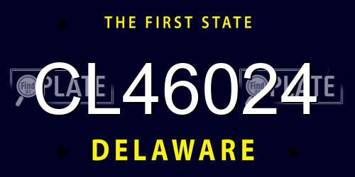 CL46024 Delaware License Plate