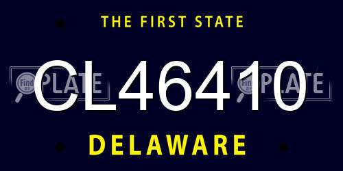 CL46410 Delaware License Plate