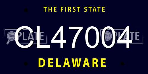 CL47004 Delaware License Plate