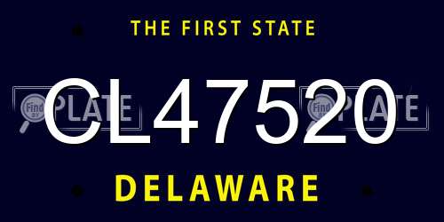 CL47520 Delaware License Plate