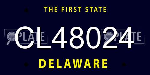 CL48024 Delaware License Plate