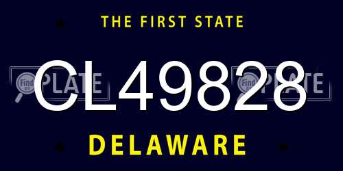 CL49828 Delaware License Plate