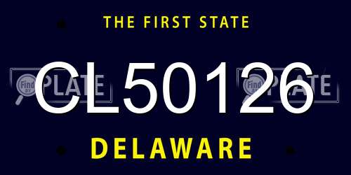 CL50126 Delaware License Plate
