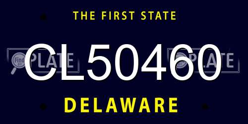 CL50460 Delaware License Plate