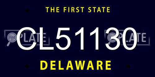 CL51130 Delaware License Plate