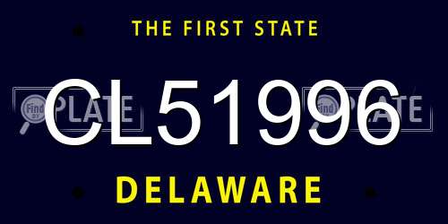 CL51996 Delaware License Plate