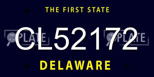CL52172 Delaware License Plate