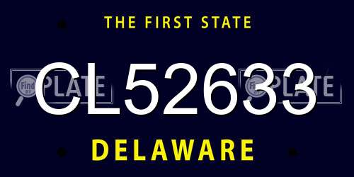 CL52633 Delaware License Plate