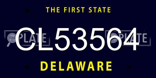 CL53564 Delaware License Plate