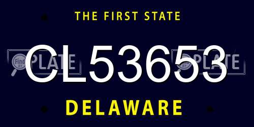 CL53653 Delaware License Plate