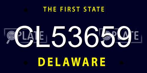 CL53659 Delaware License Plate