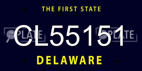 CL55151 Delaware License Plate