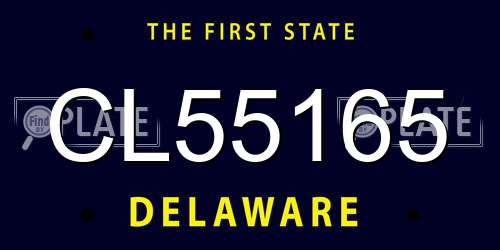 CL55165 Delaware License Plate