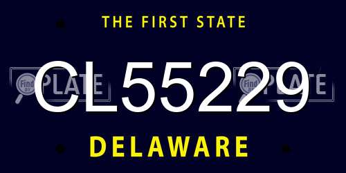 CL55229 Delaware License Plate