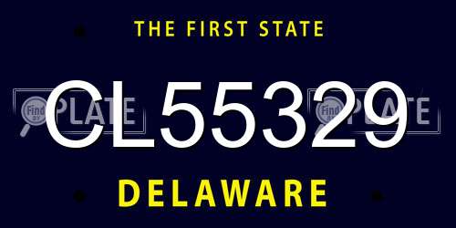 CL55329 Delaware License Plate