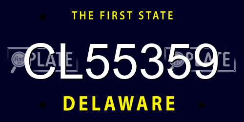 CL55359 Delaware License Plate