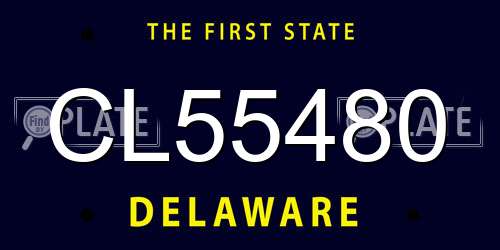 CL55480 Delaware License Plate