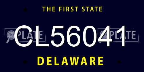 CL56041 Delaware License Plate