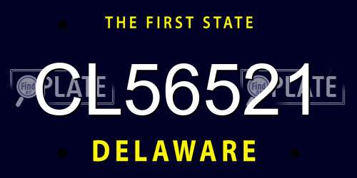 CL56521 Delaware License Plate