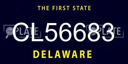 CL56683 Delaware License Plate