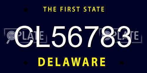 CL56783 Delaware License Plate