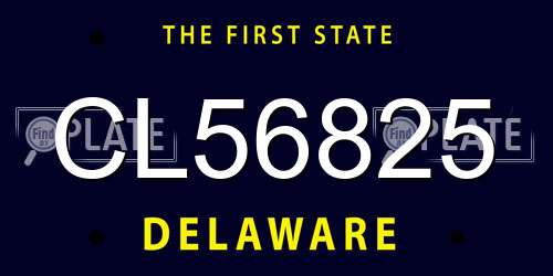 CL56825 Delaware License Plate