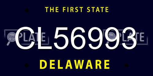 CL56993 Delaware License Plate