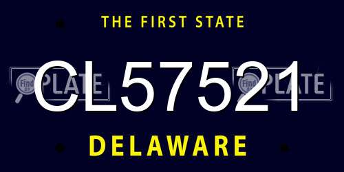 CL57521 Delaware License Plate