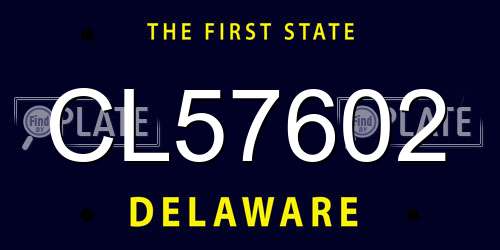 CL57602 Delaware License Plate