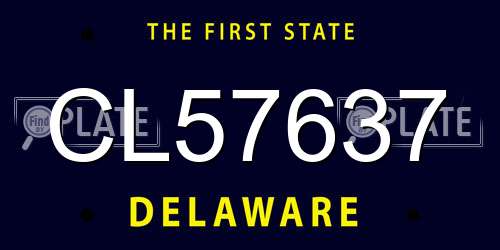 CL57637 Delaware License Plate