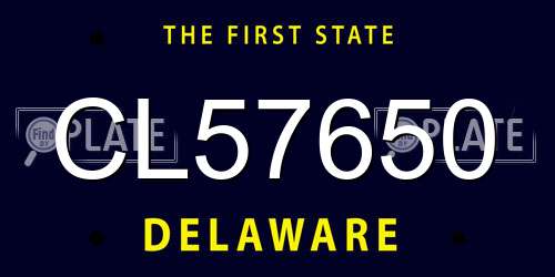 CL57650 Delaware License Plate
