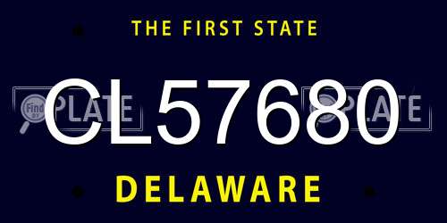 CL57680 Delaware License Plate