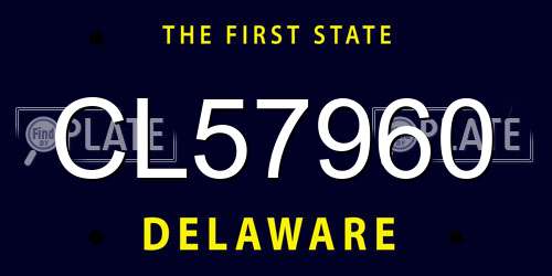 CL57960 Delaware License Plate