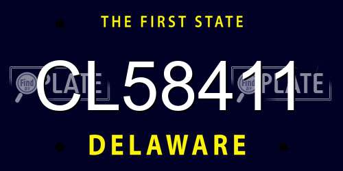 CL58411 Delaware License Plate