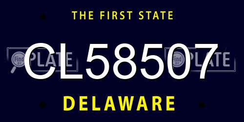 CL58507 Delaware License Plate