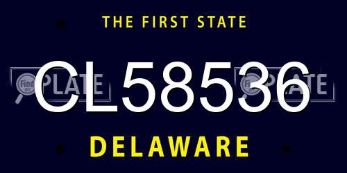 CL58536 Delaware License Plate