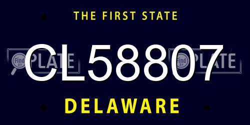 CL58807 Delaware License Plate