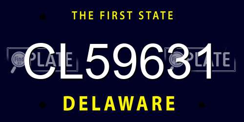 CL59631 Delaware License Plate