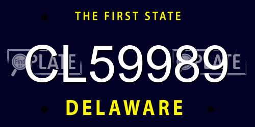 CL59989 Delaware License Plate
